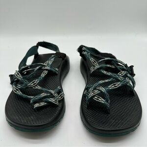 Chaco Black/Teal Strappy Sandals 8